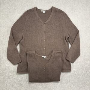 Vtg Pendleton Cardigan Sweater Tank Set Womens Plus Size 3X Brown Knit V Neck